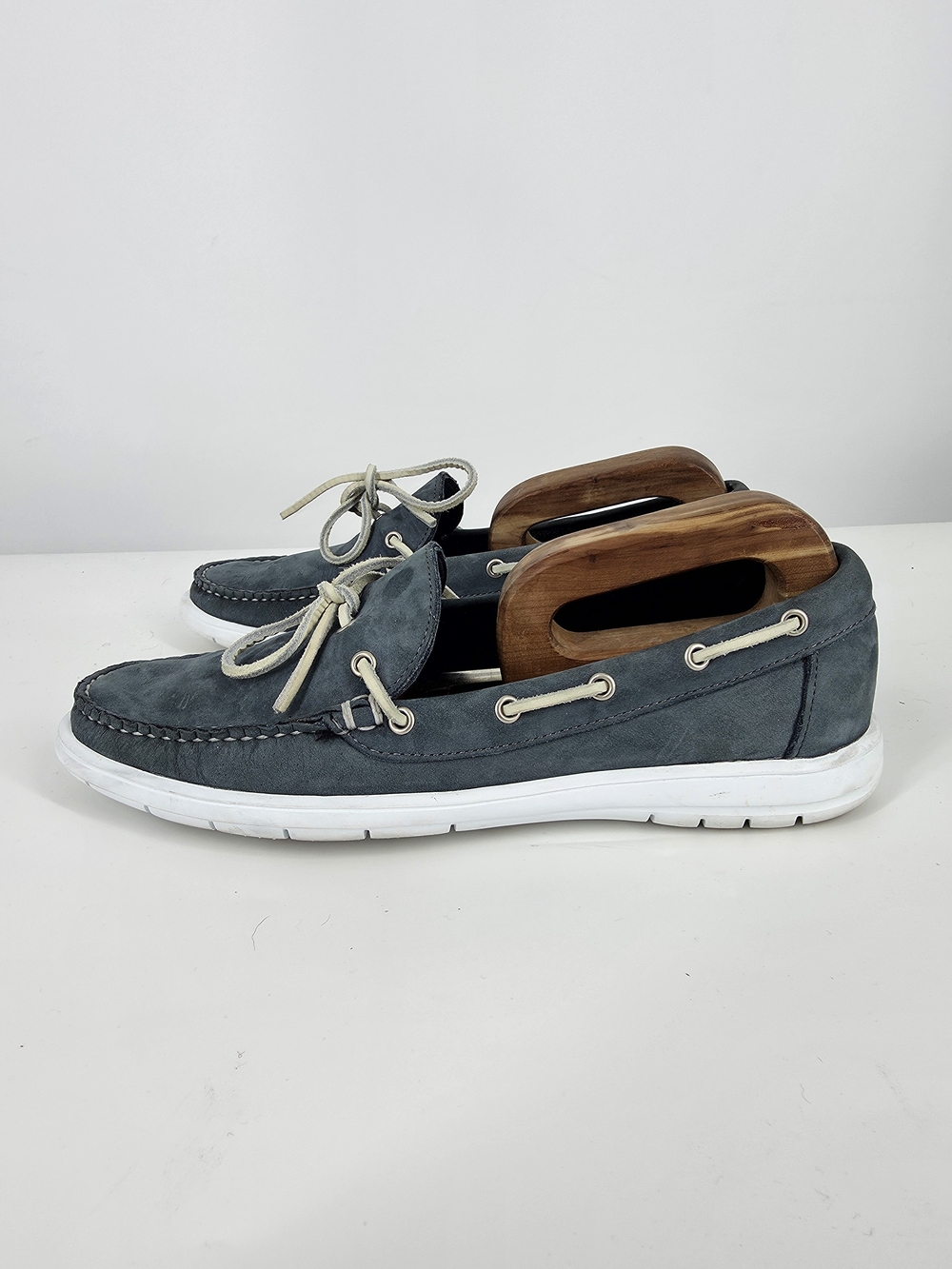 Allen Edmonds Ely Blue Suede Boat Shoes Loafers 10 D